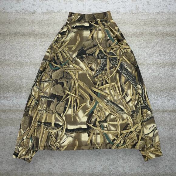 Vintage Advantage Hunting Camo Cowl Neck Shirt Long Sleeve Shadowgrass 90s - Picture 2 of 3